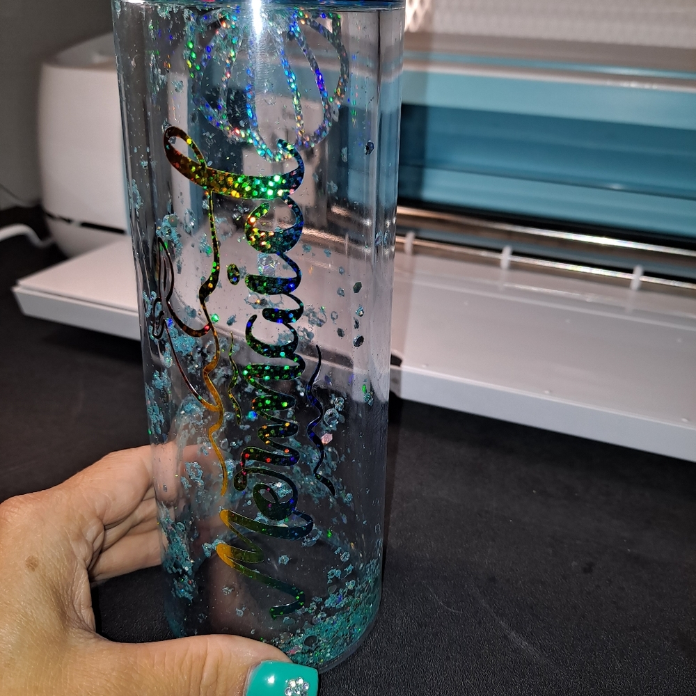 Homemade Mermaid/Salt Life snow globe tumbler